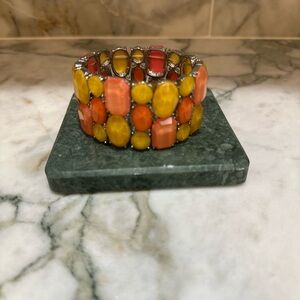 Vibrant Orange and Yellow Gemstone Bracelet